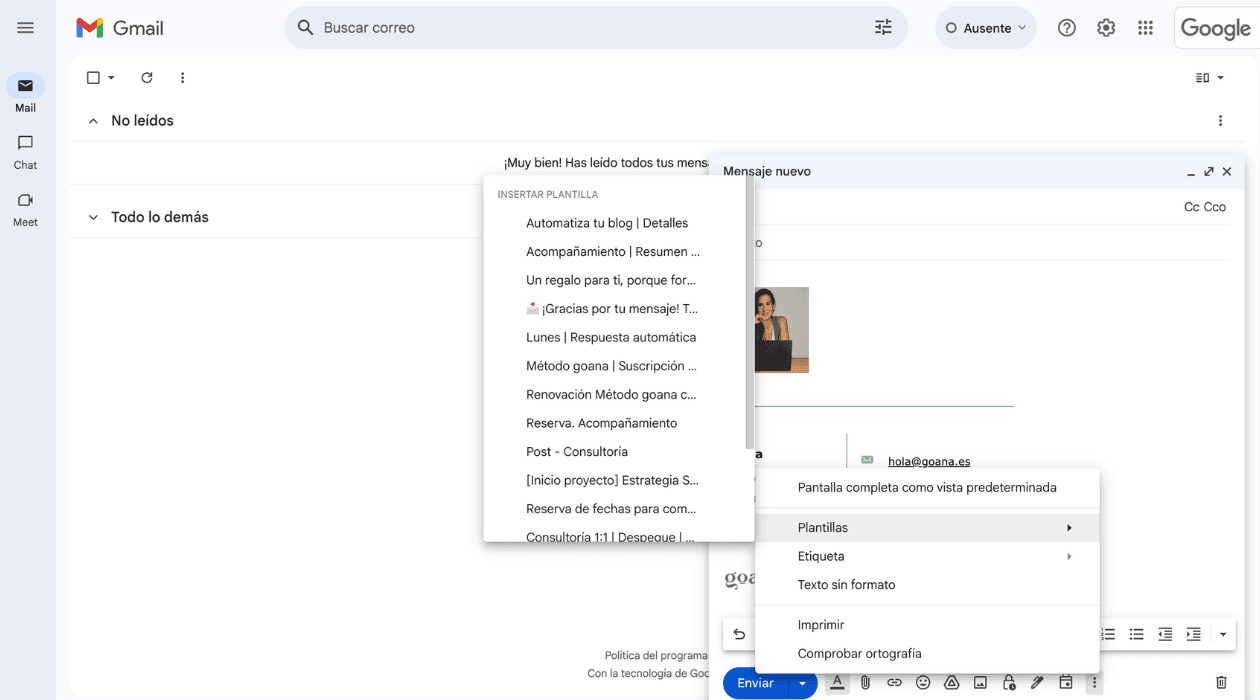 Cómo crear plantillas de correo en Gmail y responder sin perder tiempo
